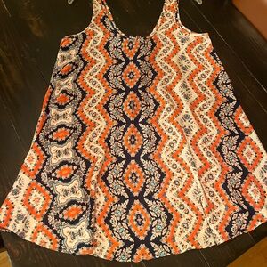 Soprano Floral Coral and Navy dress - A-line / flowy